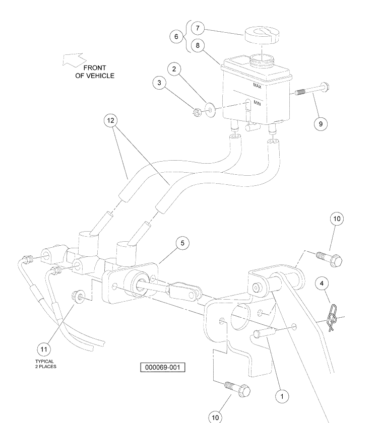 Master Cylinder Diagram and Parts List for HUV4420G 2006-11 Husqvarna Lawn Tractor
