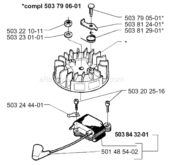 Page J Diagram and Parts List for 225H75 1998-01 Husqvarna Trimmer