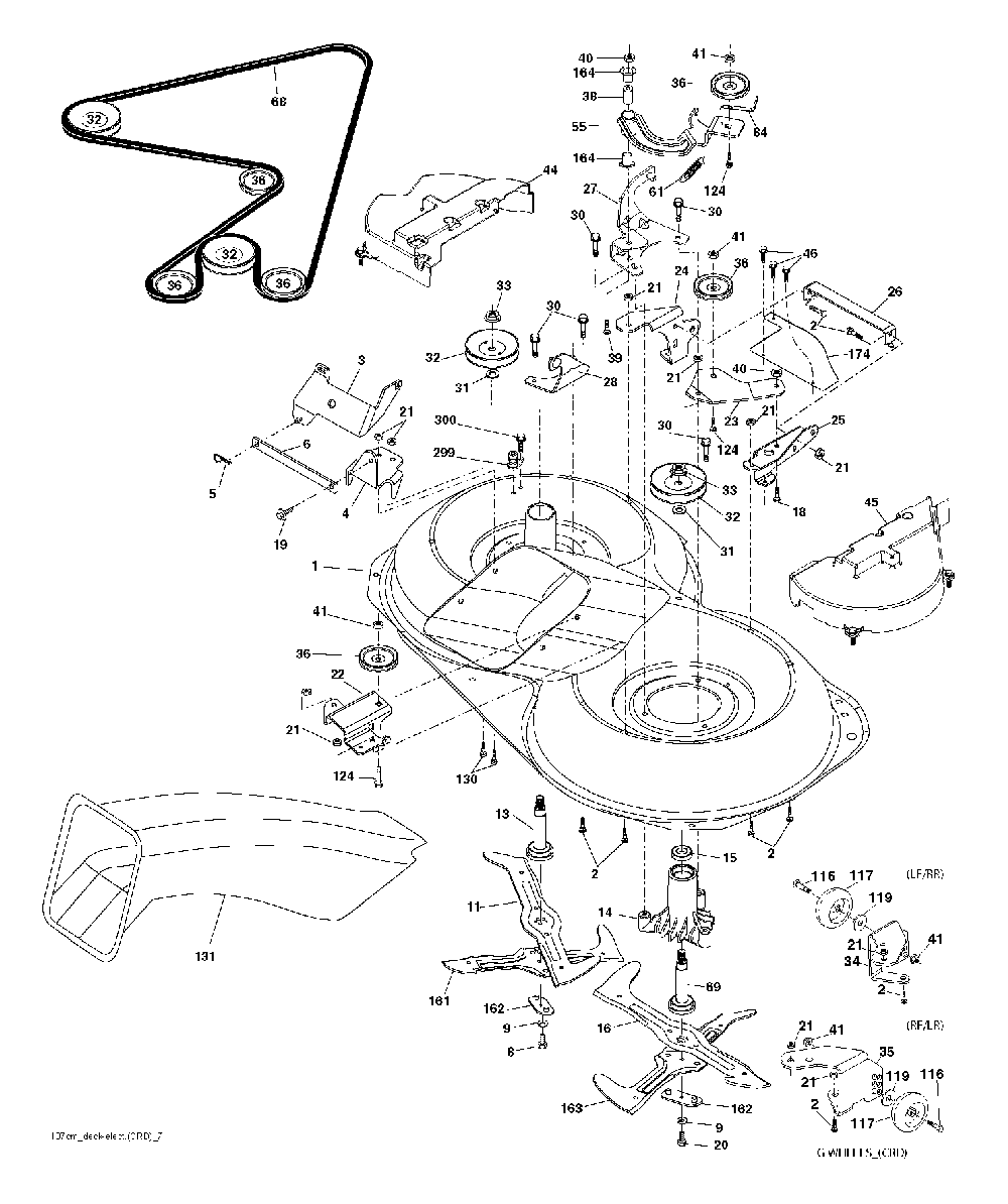 Mower Deck / Cutting Deck Diagram and Parts List for CTH220TWIN (96061026500)(2010-01) Husqvarna Lawn Tractor