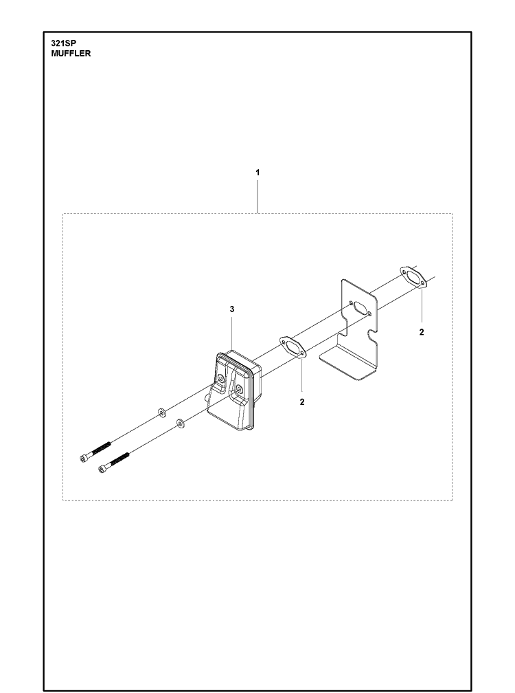 Muffler Diagram and Parts List for 321SP  Husqvarna Sprayer