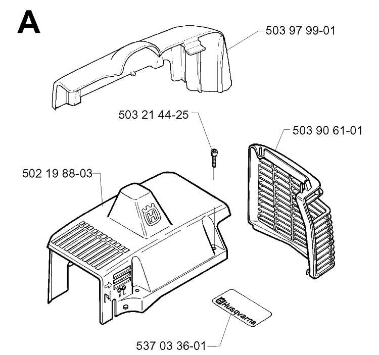 Cover Diagram and Parts List for 240L 19984400001-20001400000 Husqvarna Edger