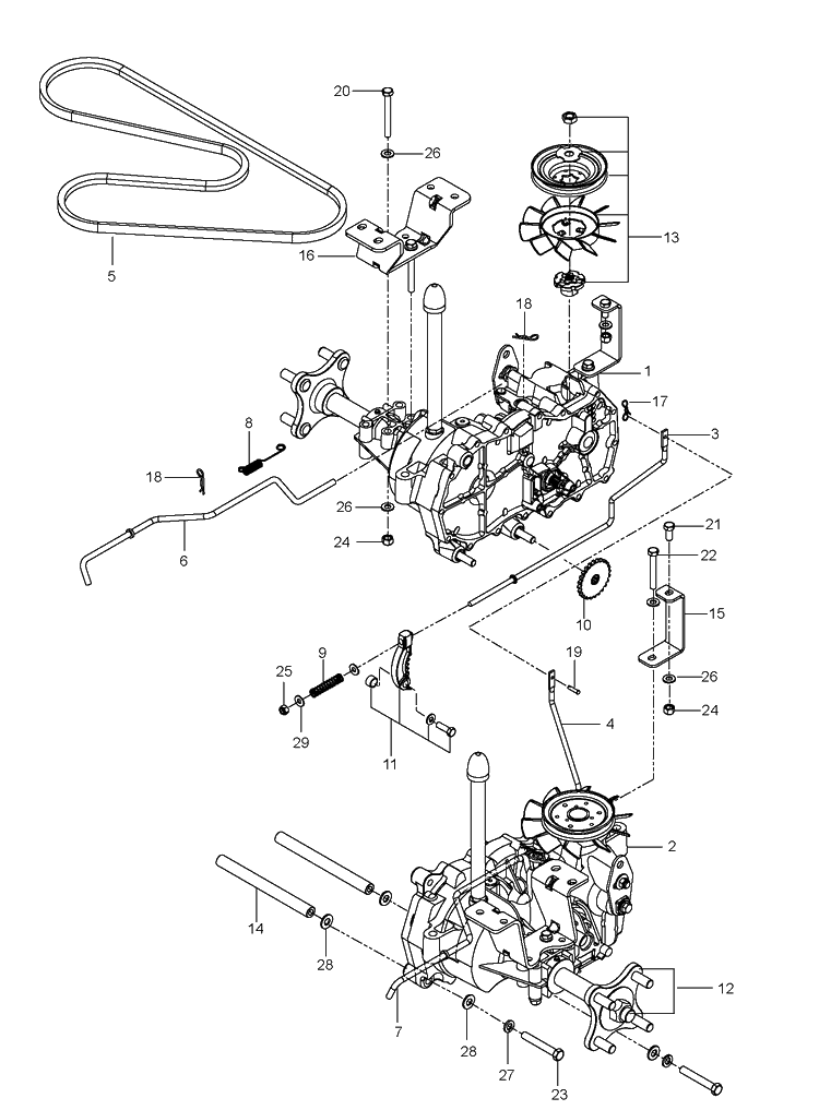 Hydraulic Pump - Motor Diagram and Parts List for Z246  Husqvarna Lawn Mower