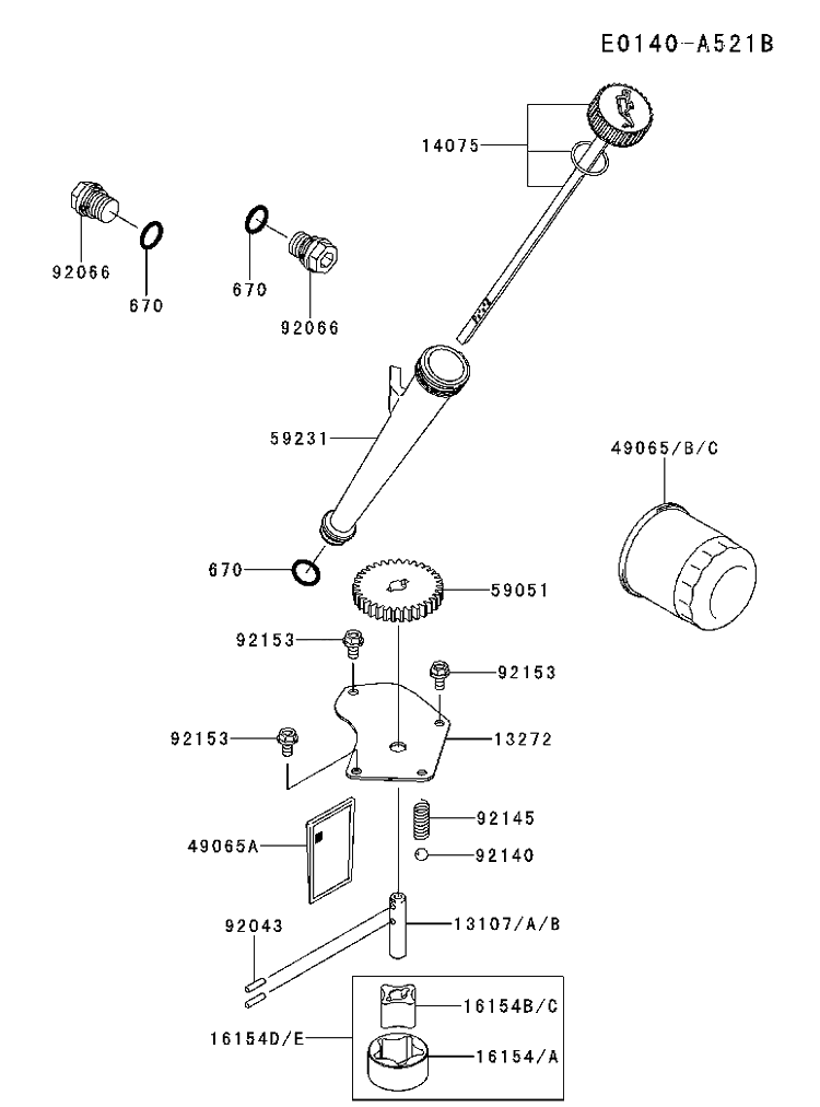 Lubrication Diagram and Parts List for FX751V-ES00 2017-09 Husqvarna Engine