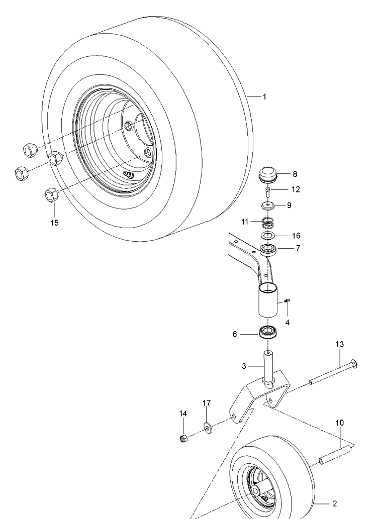 Wheels And Tires Diagram and Parts List for Z254F (96795400100)(2018-10) Husqvarna Lawn Mower