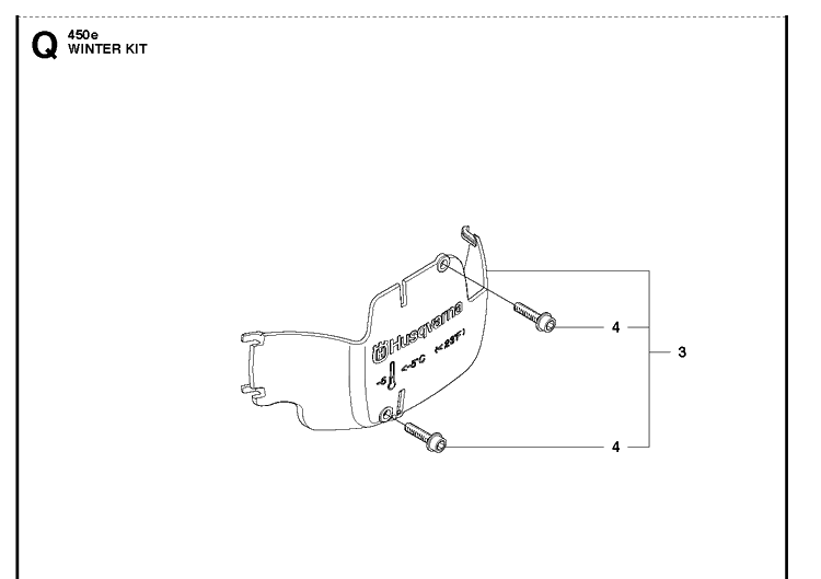 Winter Kit Diagram and Parts List for 450E  Husqvarna Chainsaw
