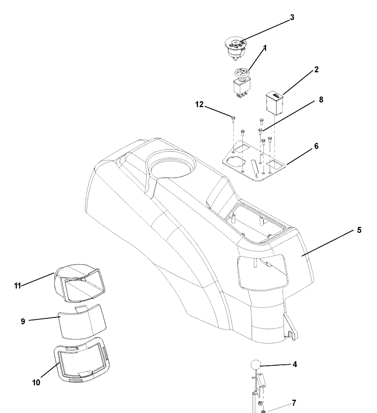 Console Assembly Diagram and Parts List for CZ3815 (968999245)(2006-08) Husqvarna Lawn Mower