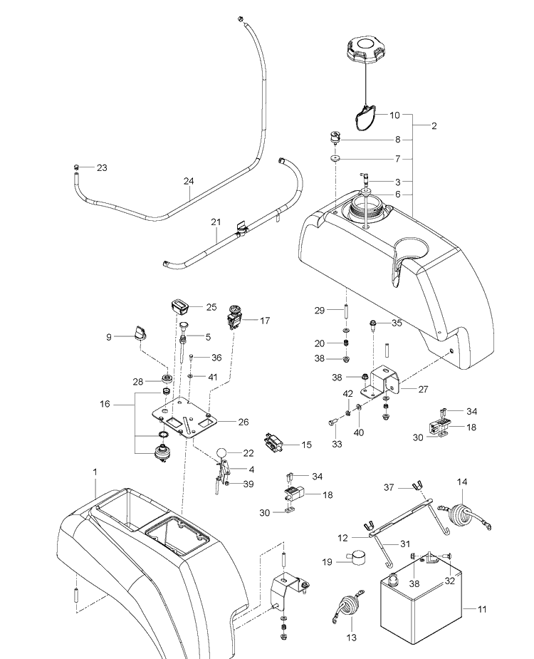 Ignition System 2 Diagram and Parts List for MZ48 (96766590100)(2017-02) Husqvarna Lawn Mower