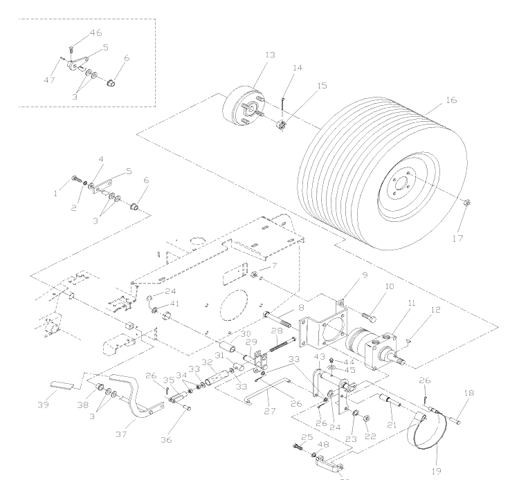 Park Brake Assembly Diagram and Parts List for ZTH7227KOB (968999225) (033600000 and Up)(2004-09) Husqvarna Lawn Mower