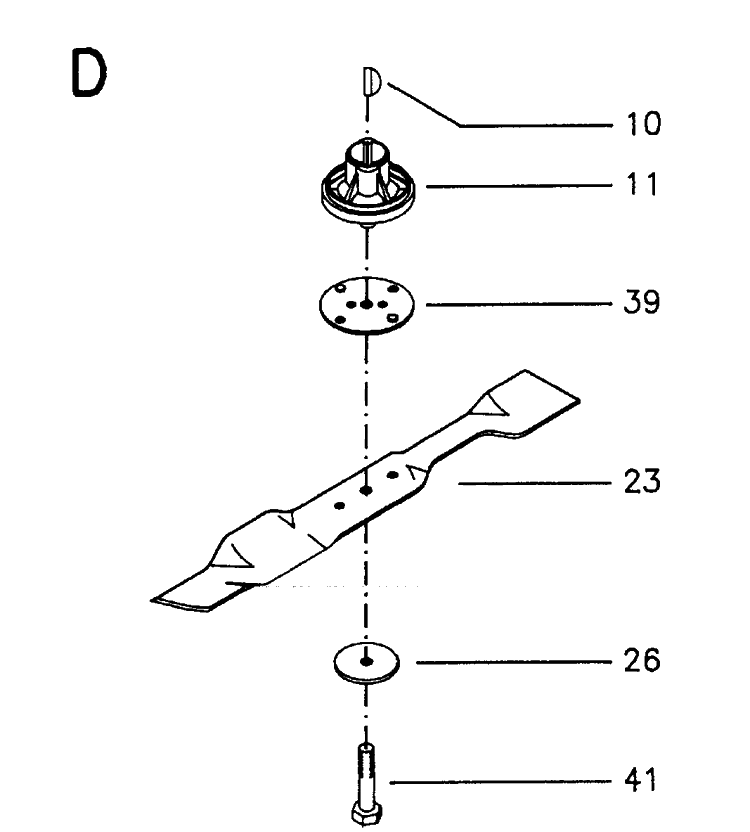 Cutting Equipment Diagram and Parts List for MASTER46 1996-01 Husqvarna Lawn Mower