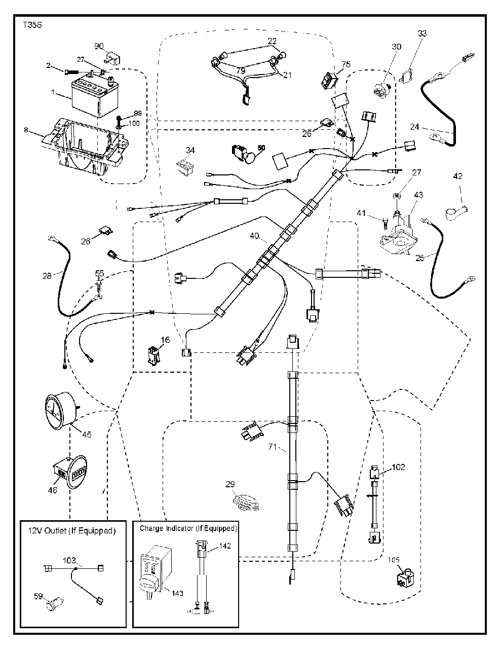 Electrical Diagram and Parts List for GT48DXLS (960430233-00)(2016-11) Husqvarna Lawn Tractor