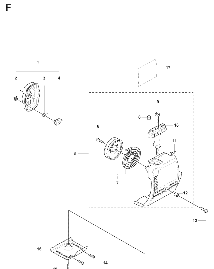 Starter Diagram and Parts List for 326ES  Husqvarna Edger