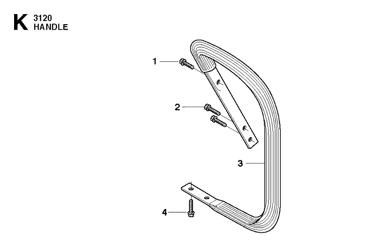 Handle Diagram and Parts List for 3120XP-3120XPEPA 20162700001-20180900000 Husqvarna Chainsaw