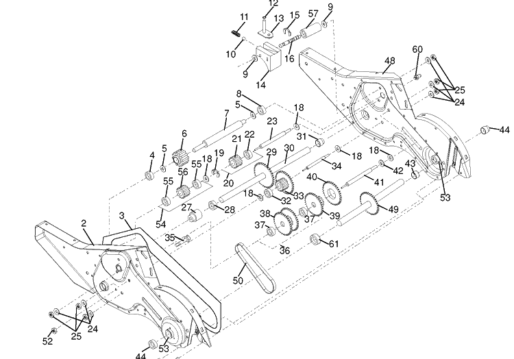 Transmission Diagram and Parts List for DRT900E (96093001400)(2009-11) Husqvarna Tiller