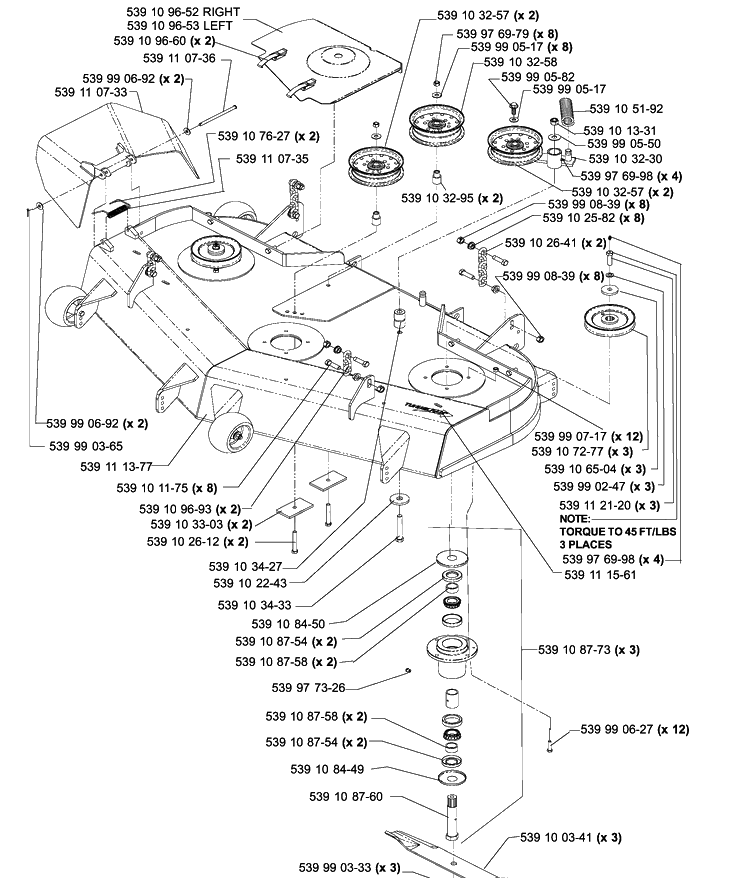 Mower Deck 52 Inch A Diagram and Parts List for IZ5225TXPKOA (968999375)(2005-12) Husqvarna Lawn Mower