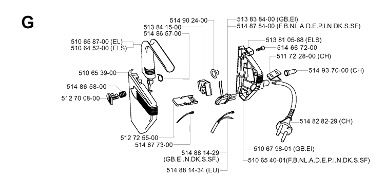 Electrical 10 Diagram and Parts List for 43EL ROYAL Husqvarna Lawn Mower