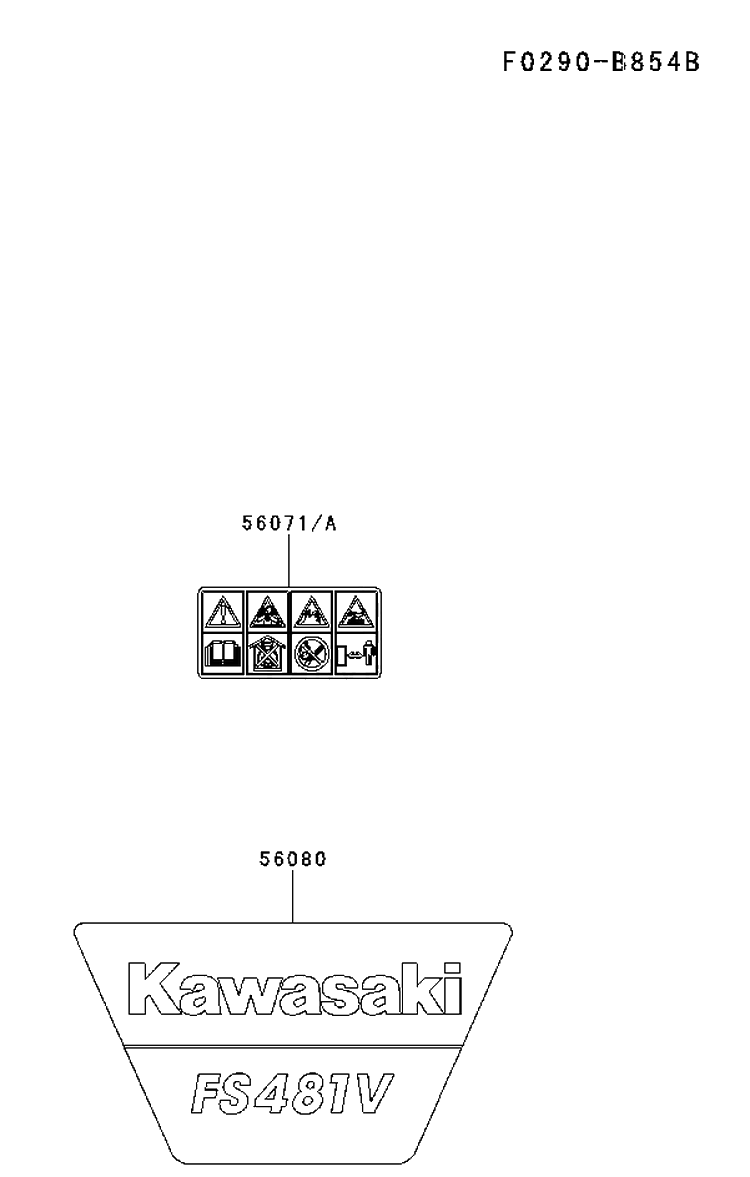 Decals Diagram and Parts List for FS481V-AS55 2017-09 Husqvarna Engine