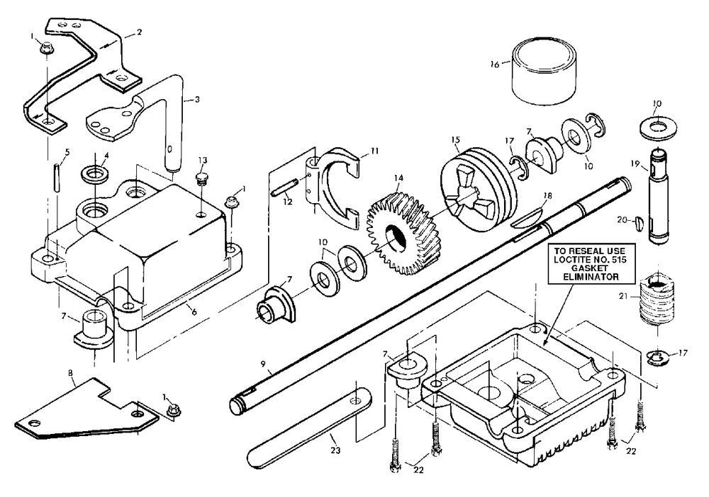Gear Case Assembly (Part 1) Diagram and Parts List for 56SFE (954050901-B)(1999-12) Husqvarna Lawn Mower