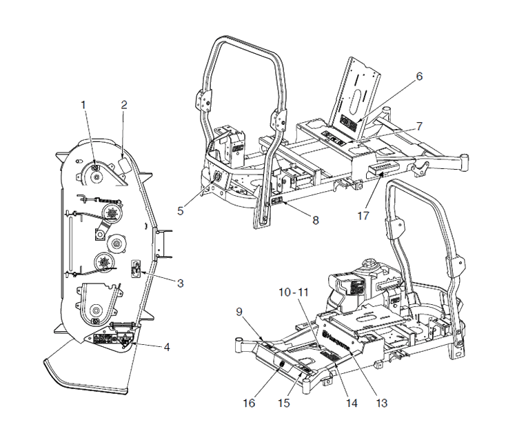 Decals Diagram and Parts List for Z448  Husqvarna Lawn Mower