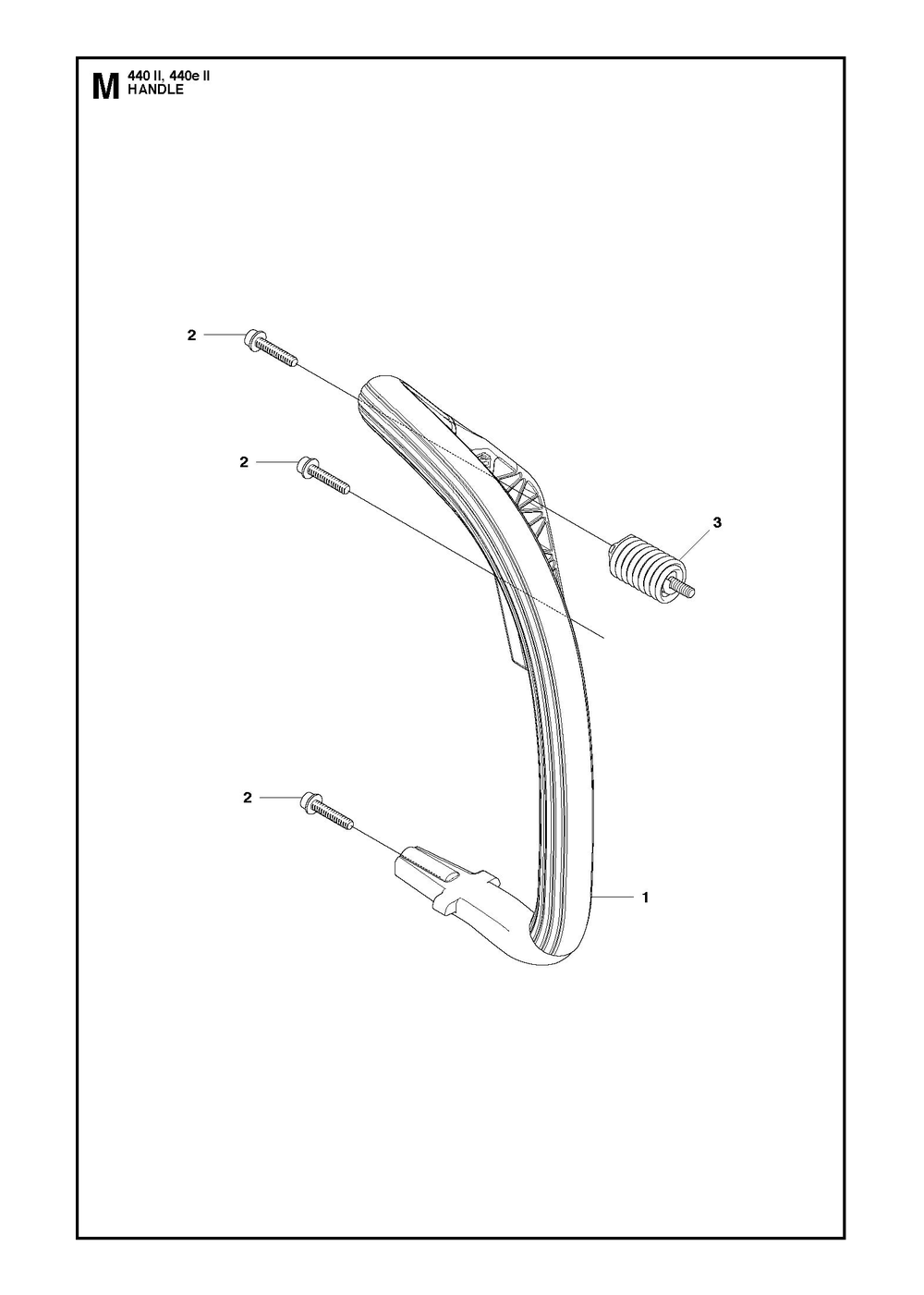 Handle Diagram and Parts List for 440 e-series II Husqvarna Chainsaw