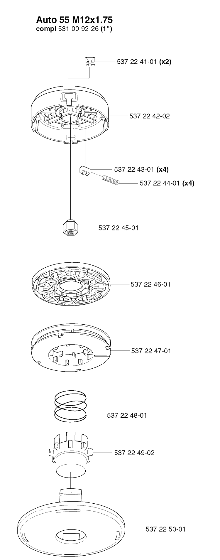 Trimmer Head 3 Diagram and Parts List for 20031800001-20050100000  Husqvarna Edger