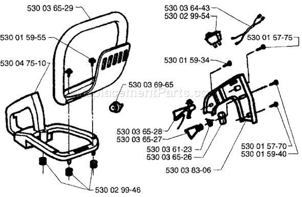 Page E Diagram and Parts List for 18H 1996-03 Husqvarna Trimmer