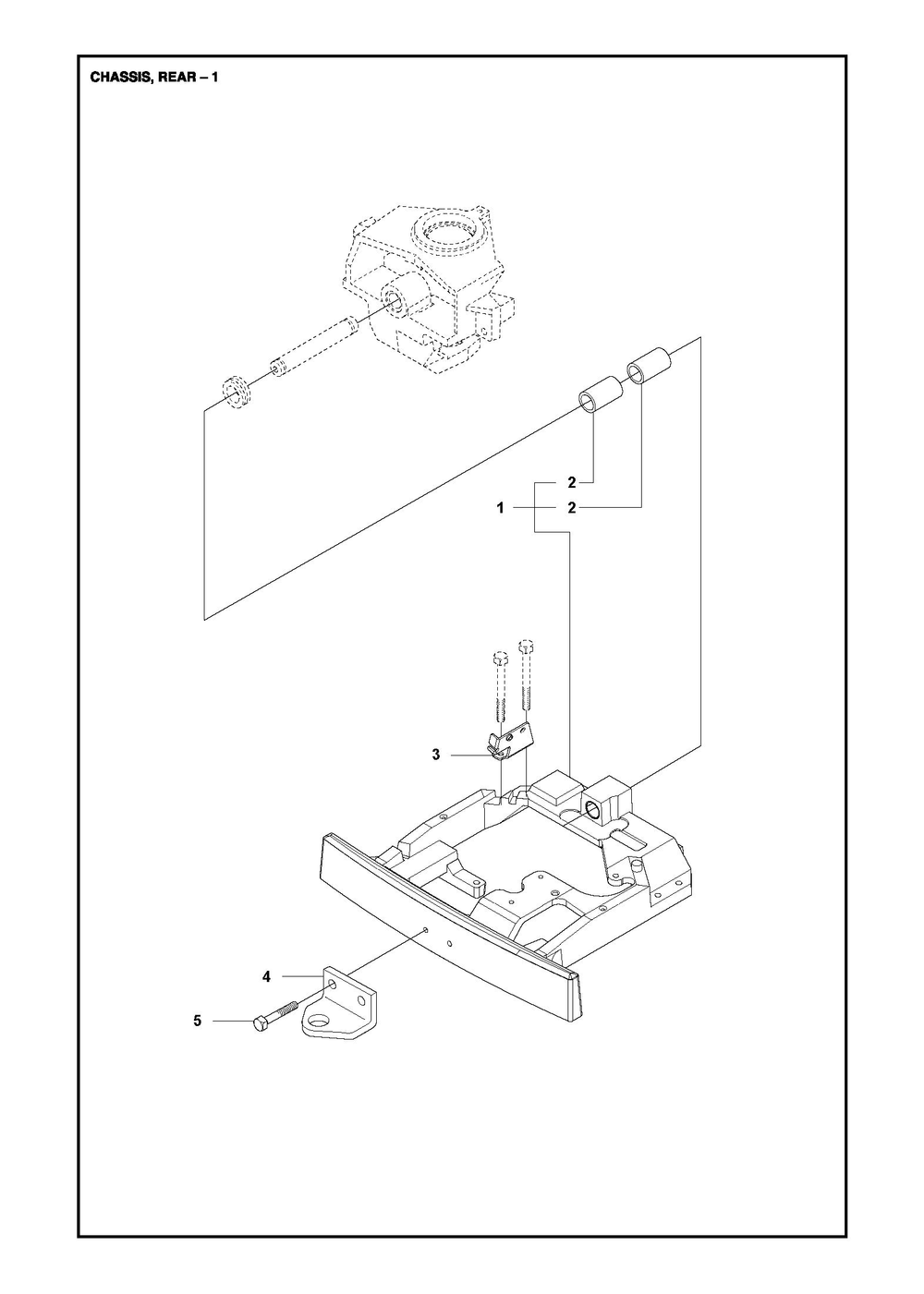 Chassis Rear Diagram and Parts List for R214TC2017-2021  Husqvarna Lawn Tractor