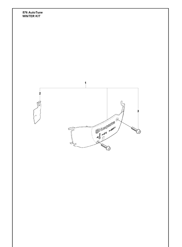 Winter Kit Diagram and Parts List for 576XP 2010-03 Husqvarna Chainsaw