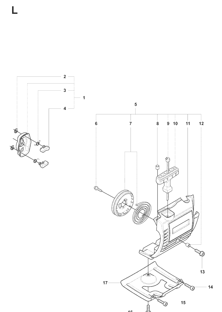 Starter Diagram and Parts List for 327LX 20080900001-Current Husqvarna Edger