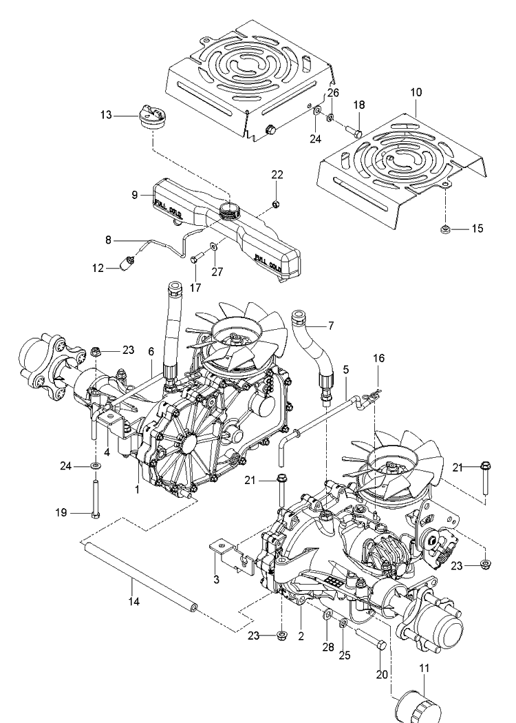 Hydraulic Pump - Motor Diagram and Parts List for M-ZT61 (96717701001)(2019-02) Husqvarna Lawn Mower