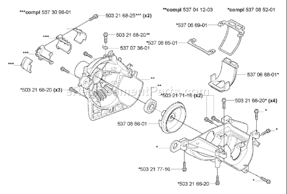Page E Diagram and Parts List for HA850ATTACHMENT 2005-10 Husqvarna Trimmer