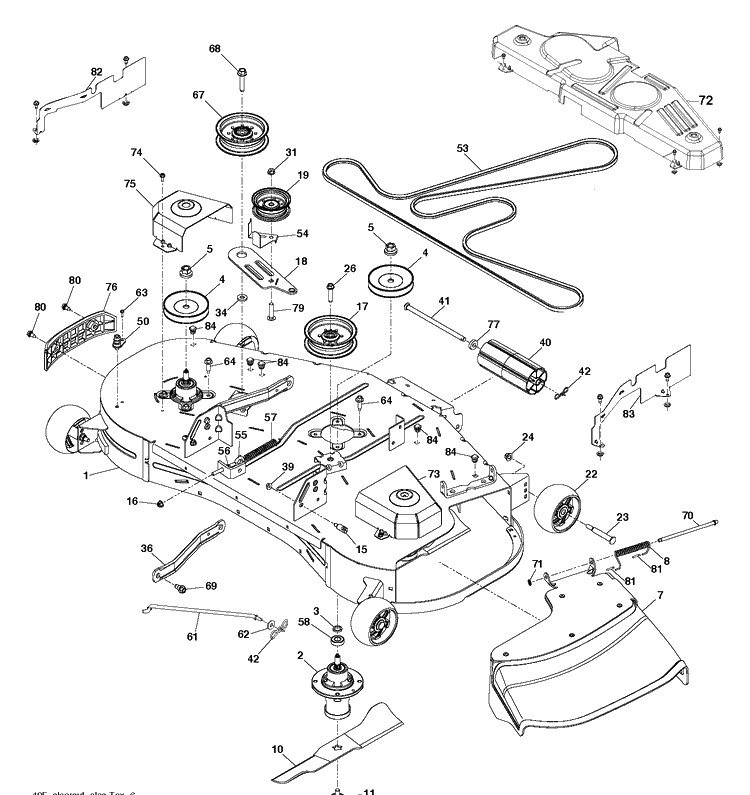 Mower Deck / Cutting Deck Diagram and Parts List for TS348XD  Husqvarna Lawn Tractor