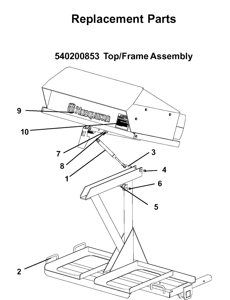 Bagger 2 Diagram and Parts List for 540200800 2003-04 Husqvarna Lawn Tractor Accessories