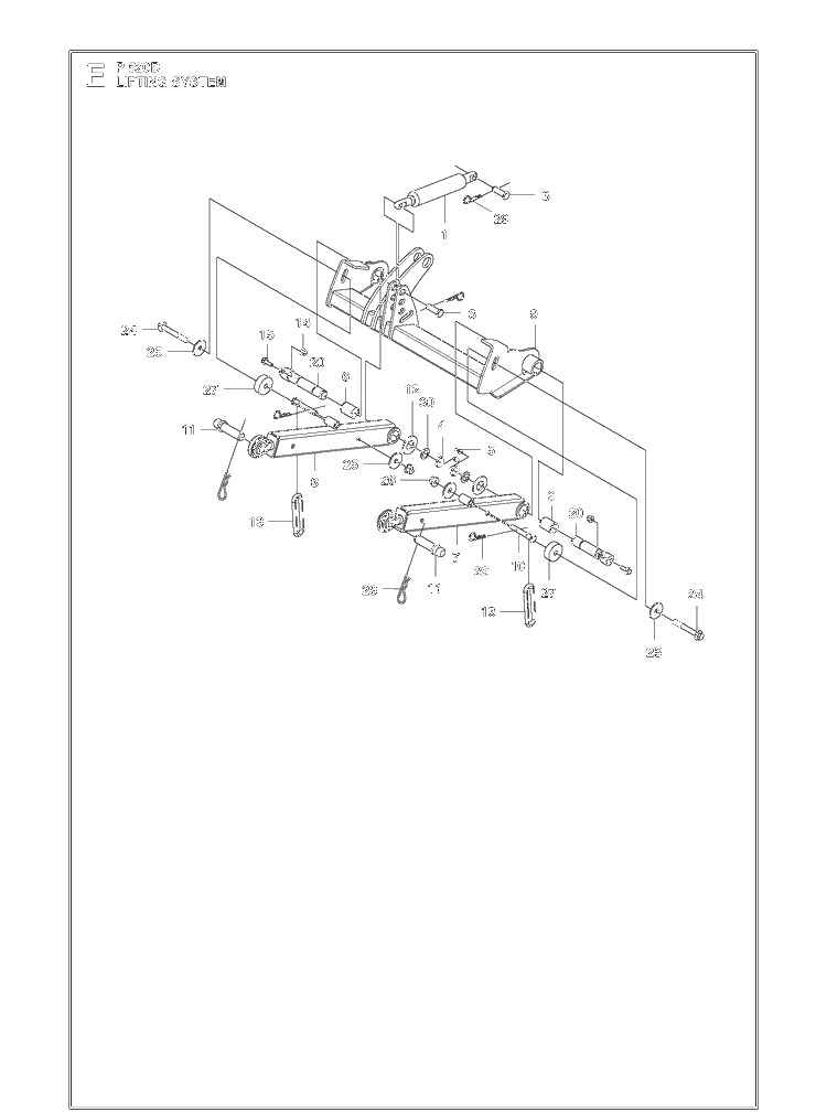 Mower Lift / Deck Lift Diagram and Parts List for P520D (967019501)(20120100001-20143999999) Husqvarna Lawn Mower