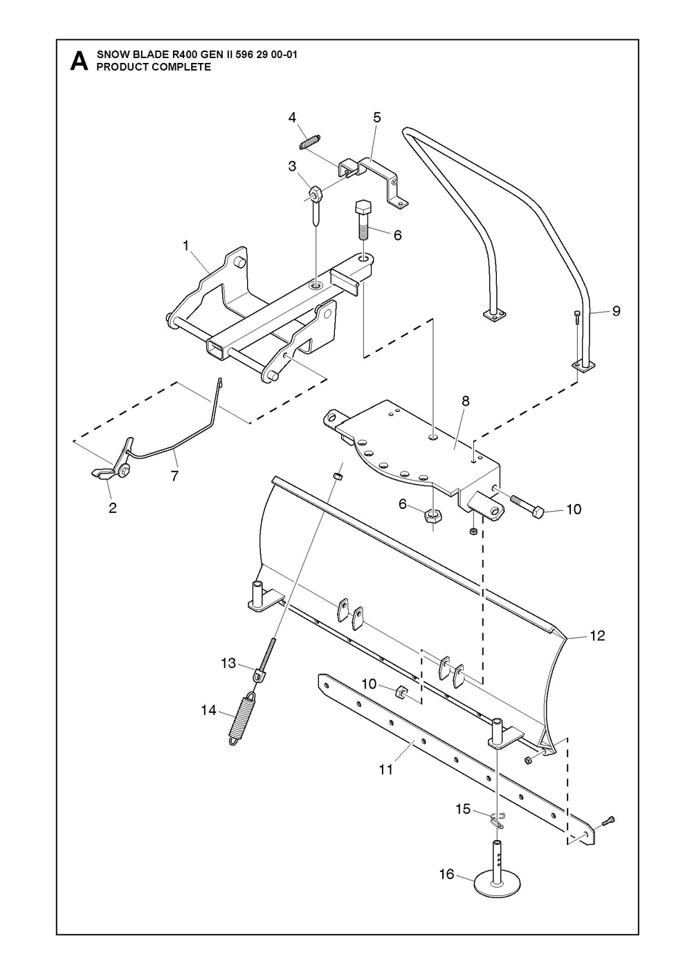 Complete Product Diagram and Parts List for ARSB4125V1  Husqvarna Lawn Tractor Accessories