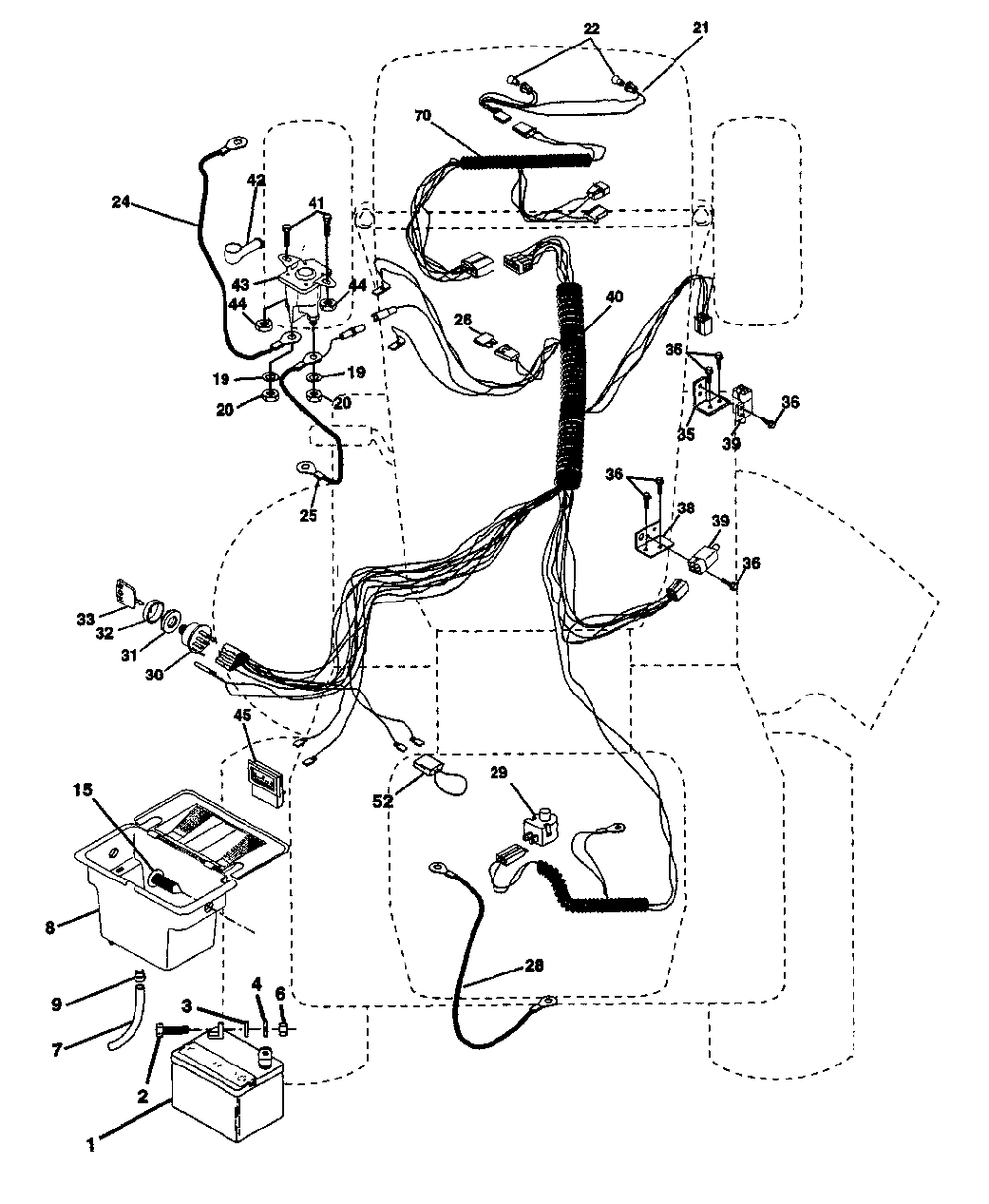 Electrical Diagram and Parts List for YT150 (954840021-A)(1996-01) Husqvarna Lawn Tractor