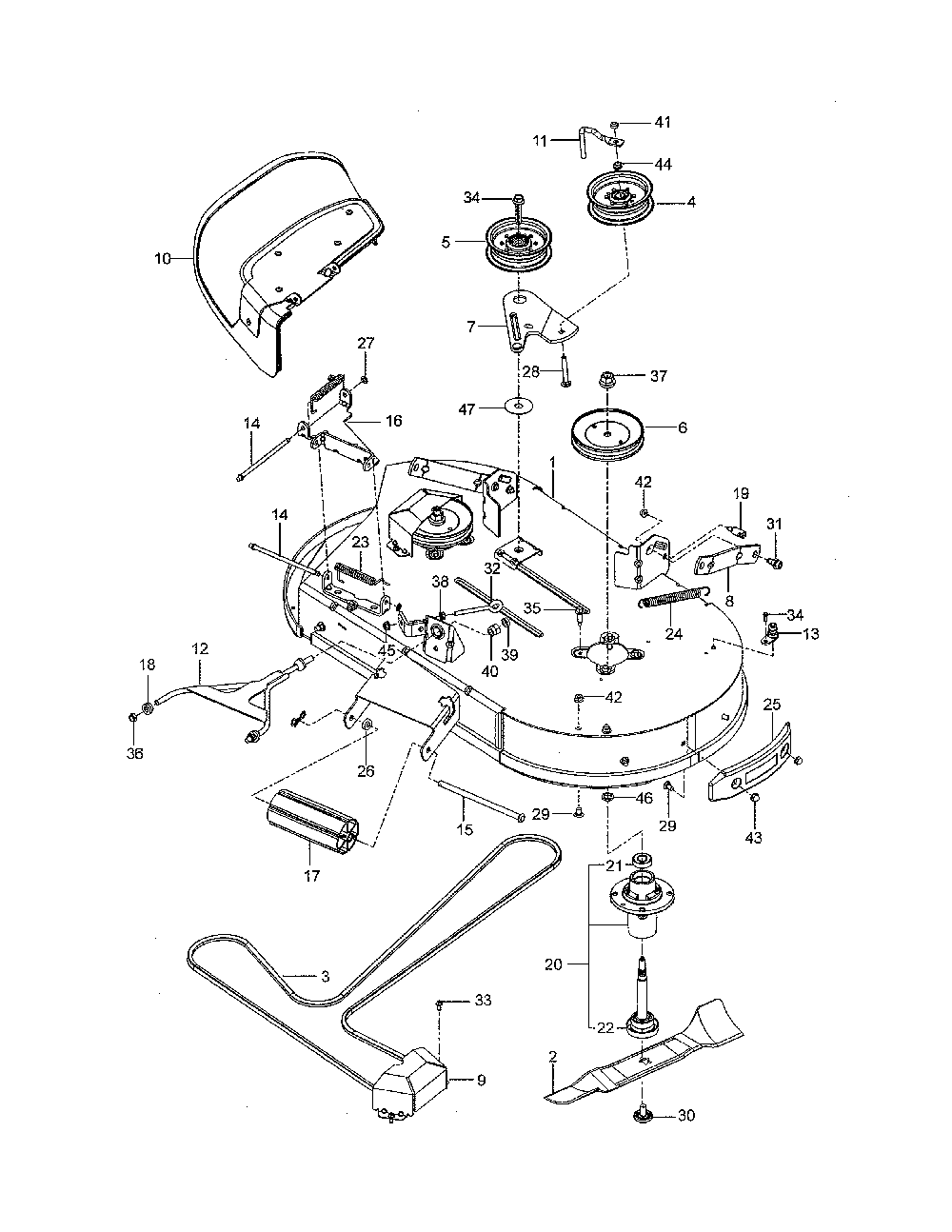 Mower deck/cutting deck Diagram and Parts List for 967271801-00  Husqvarna Lawn Mower