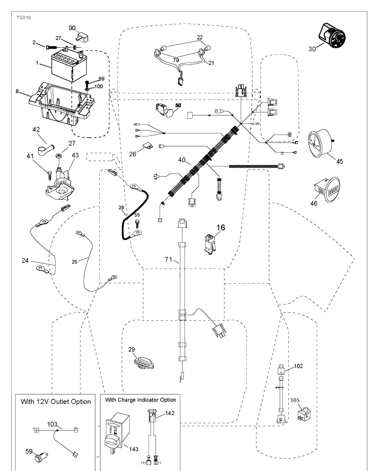 Electrical Diagram and Parts List for YTH224TFI (96041034500)(2013-11) Husqvarna Lawn Tractor