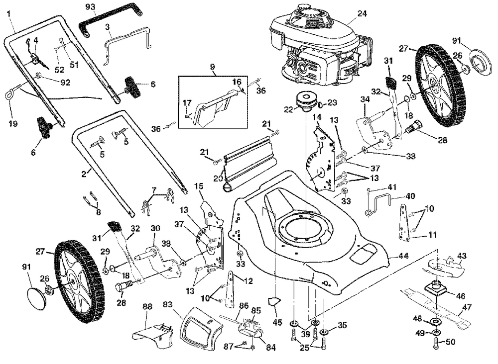 Walk Mower 5521ch A Repair Parts (A) Diagram and Parts List for 5521CH (954223234-A)(2003-06) Husqvarna Lawn Mower