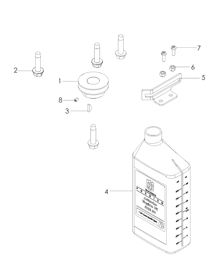 Engine Plate Diagram and Parts List for W21SBKC 2007-03 Husqvarna Lawn Mower