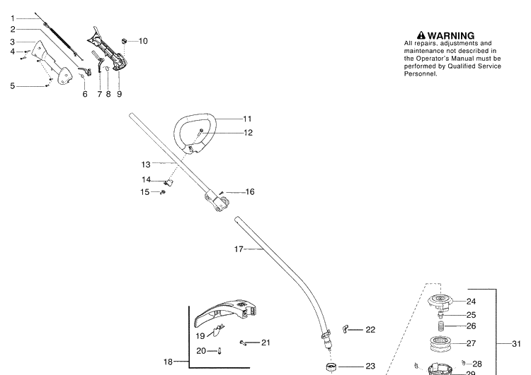 Repair Parts 1 Diagram and Parts List for 128CD (545192186)(2009-01) Husqvarna Trimmer