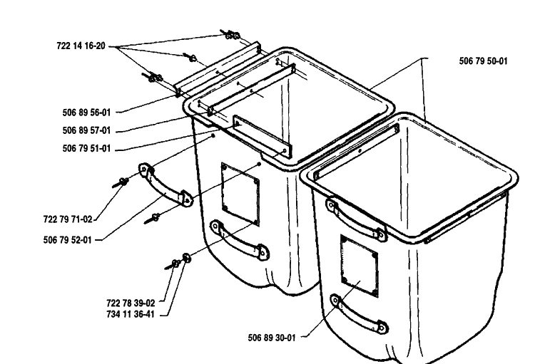Container Diagram and Parts List for GC970 1991-12 Husqvarna Lawn Tractor Accessories