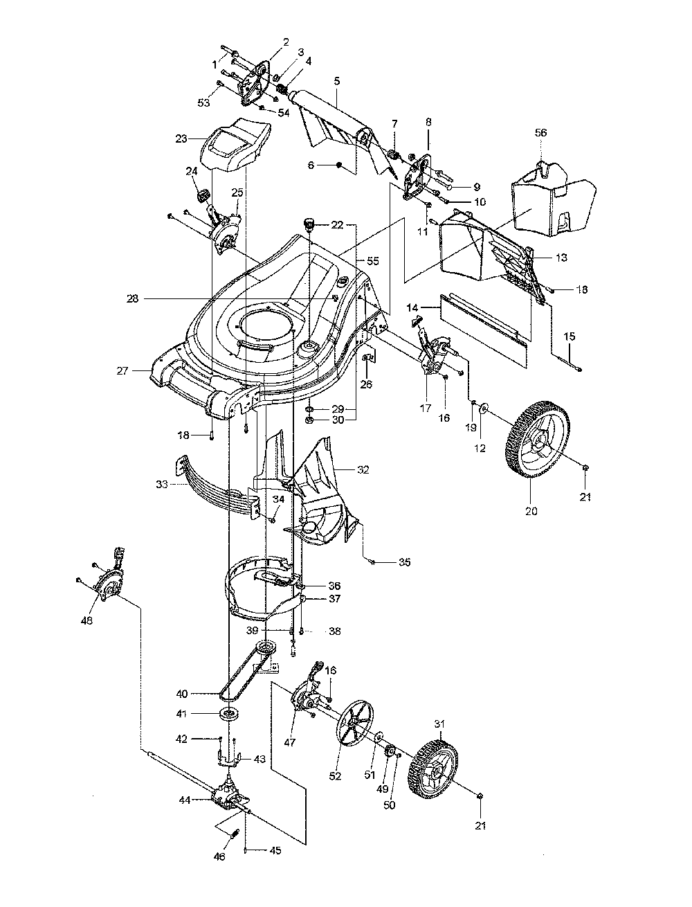 Mower deck/cutting deck Diagram and Parts List for 96145003600  Husqvarna Lawn Mower