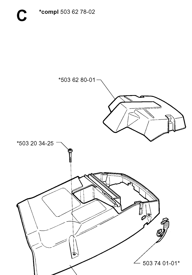 Cover 2 Diagram and Parts List for 365 19991400001-19994699999 Husqvarna Chainsaw