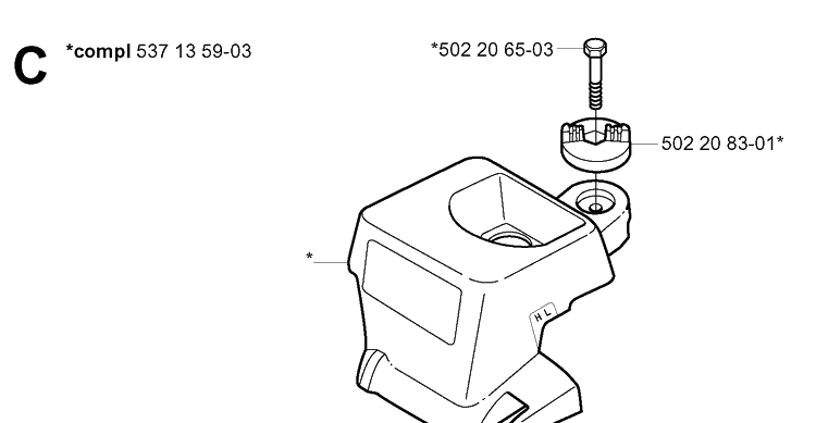 Air Filter Cover Diagram and Parts List for 339XP 20040100001-20051000000 Husqvarna Chainsaw