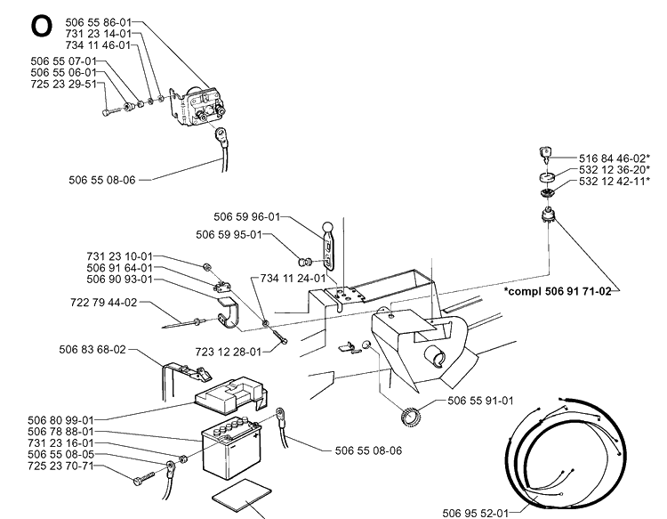 Electrical Diagram and Parts List for RIDER850HST 1997-03 Husqvarna Lawn Mower