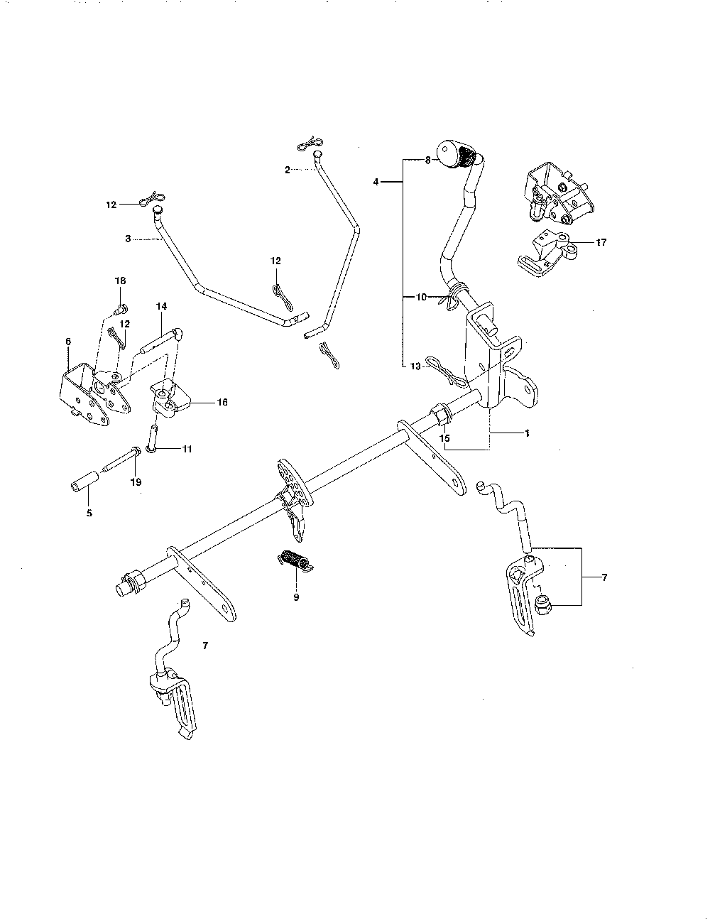 Brake/lift Diagram and Parts List for 967324401-00  Husqvarna Lawn Mower