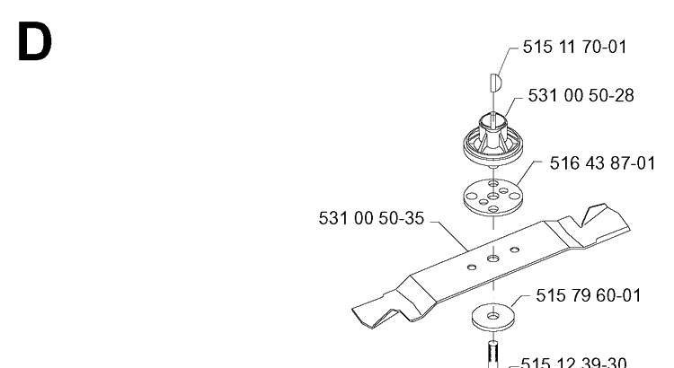 Cutting Equipment Diagram and Parts List for 46 ROYAL Husqvarna Lawn Mower