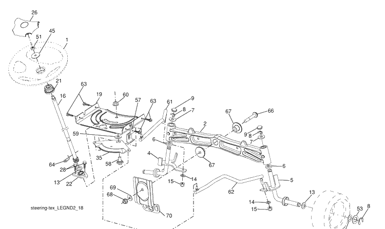 Steering Assembly Diagram and Parts List for LGT2554 (96043007400)(2009-09) Husqvarna Lawn Mower