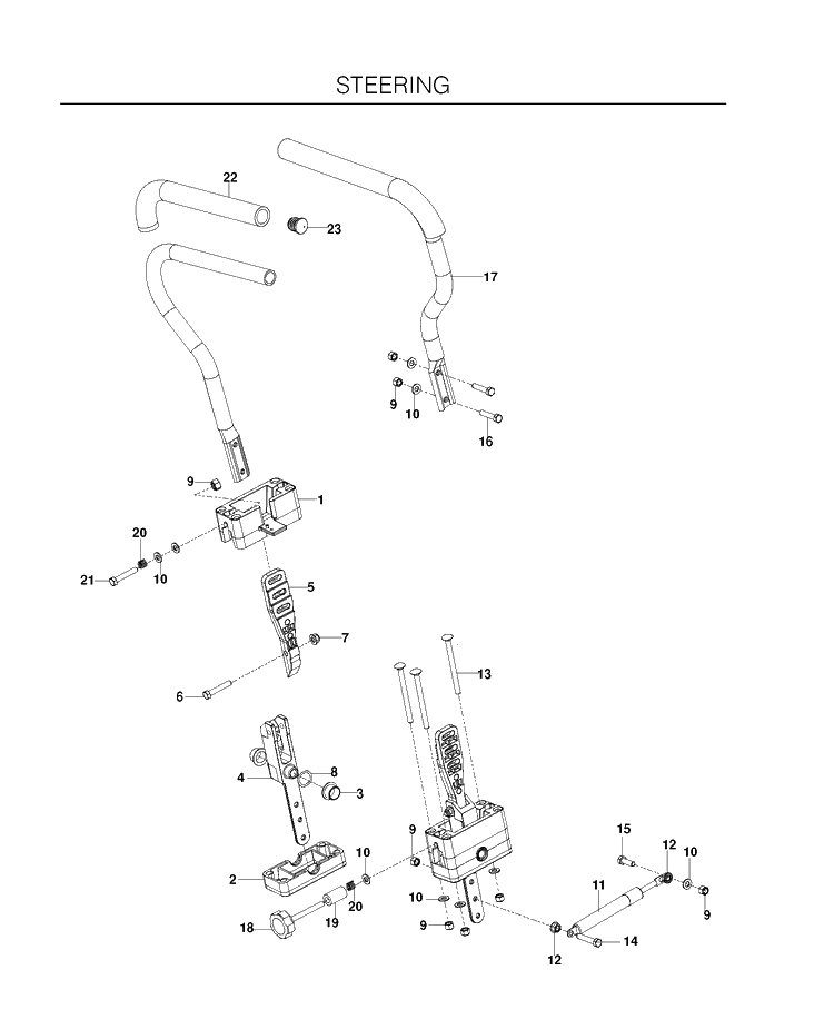 Steering Diagram and Parts List for EZ4824BF (966495801)(2010-05) Husqvarna Lawn Mower