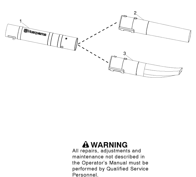 Tube Diagram and Parts List for 125B (LOWES)(2010-01) Husqvarna Leaf Blower / Vacuum